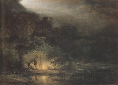 REMBRANDT Harmenszoon van Rijn The Rest on the Flight into Egypt (mk33) Norge oil painting art